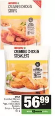 Spar - Crumbed Chicken Strips or Steaklets