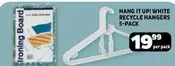 WHITE RECYCLE HANGERS 5-PACK