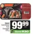 Eskort - Gold Medal Pork Sausages