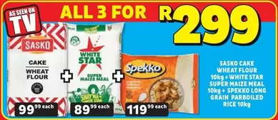 SASKO - Cake Wheat Flour, Super Maize Meal, Long Grain Parboiled Rice