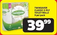 Twinsaver - CLASSIC 2-PLY TOILET ROLLS