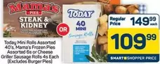 Mama's - Mini Rolls Assorted 40's, Frozen Pies Assorted 6s or Cheese Griller Sausage Rolls 4s Each