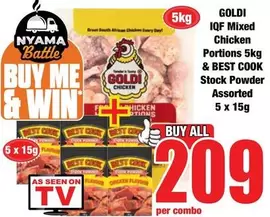 Goldi - IQF Mixed Chicken Portions & BEST COOK Stock Powder