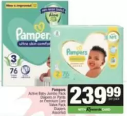 Pampers - Active Baby Jumbo Pack Diapers or Pants
