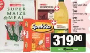 Spekko - Super Maize Meal, Brown Sugar, Sunflower Oil, Long Grain Rice