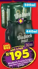 Windhoek - Premium Draught/Lager Beer Cans