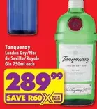 Tanqueray - London Dry/Flor de Sevilla/Royale Gin