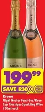 Krone - Night Nectar Demi-Sec/Rosé Cap Classique Sparkling Wine 750ml each