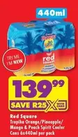 Red Square - Tropika Orange/Pineapple/Mango & Peach Spirit Cooler Cans