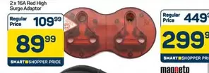2 x 16A Red High Surge Adaptor