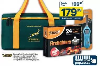 BIC - Rugby World Cup Cooler Bag, Bic Pre-Cut Cubes Firelighters