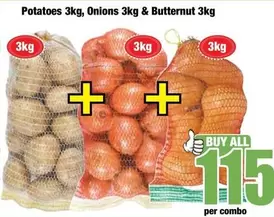 Potatoes, Onions & Butternut