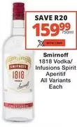 Smirnoff - 1818 Vodka/Infusions Spirit Aperitif