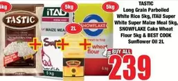 Golden Delight - Premium Grade Long Grain White Parboiled Thai Rice, Super White Super Maize Meal, Cake Wheat Flour & Sunflower Oil