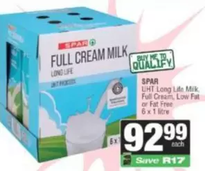 Spar - FULL CREAM MILK LONG LIFE