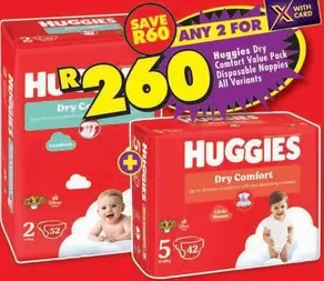 Huggies - Dry Comfort Value Pack Disposable Nappies