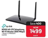 TP-LINK - N300 4G LTE Telephony Wi-Fi Router (300 Mbps) (TL-MR6500V)