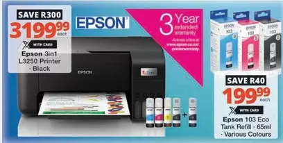Epson - 3in1 L3250 Printer - Black