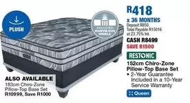 Plush - 152cm Chiro-Zone Pillow-Top Base Set