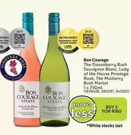 Bon Courage - The Gooseberry Bush Sauvignon Blanc, Lady of the House Pinotage Rosé, The Mulberry Bush Merlot