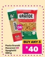Pasta Grande - Pasta Macaroni OR Spaghetti