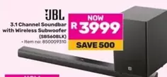 jbl - 3.1 Channel Soundbar with Wireless Subwoofer (SB560BLK)