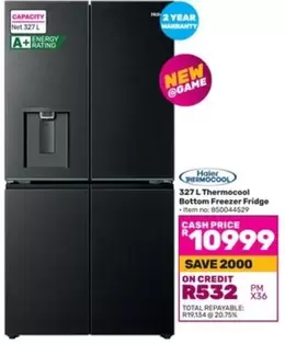 Total - 327 L Thermocool Bottom Freezer Fridge - Item no: 850044529