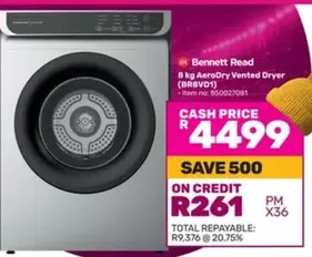 Total - 8 kg AeroDry Vented Dryer (BR8VD1)