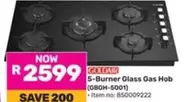 Goldair - 5-Burner Glass Gas Hob (GBGH-5001)