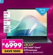 Acer - e10 Intel
Core
i3 Processor