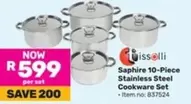 Saphire 10-Piece Stainless Steel Cookware Set