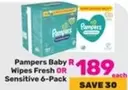 Pampers - Baby Wipes Fresh OR Sensitive 6-Pack