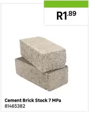 Cement Brick Stock 7 Mpa