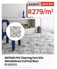 Artens - Pvc Flooring Fort Elin 300x600mm (1.67m2/Box)