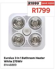 Eurolux - 3 In 1 Bathroom Heater White 275Wir