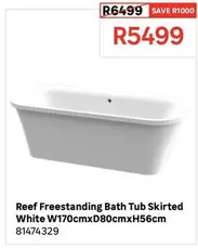 Reef Freestanding Bath Tub Skirted White