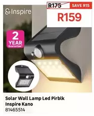 Inspire - Solar Wall Lamp Led Pirblk Kano