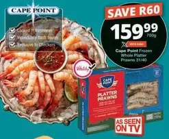 Cape Point - Frozen Whole Platter Prawns