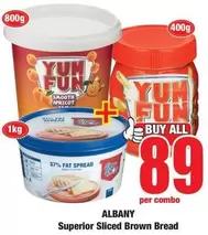 Albany - Smooth Apricot Spread & Sliced Brown Bread