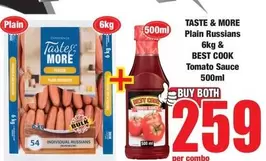 Plain Russians & Tomato Sauce