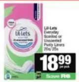 lil-lets - Everyday Scented or Unscented Panty Liners