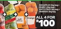 Red Apples, Pears, Soft Citrus, Oranges