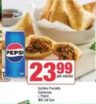 pepsi - Golden Pockets Samosa + Pepsi