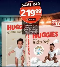 Huggies - Gold Skin Soft Jumbo Pack Disposable Nappies/Pants