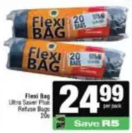 Ultra - Flexi Bag Saver Plus Refuse Bags