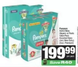 Pampers - Active Baby Diapers or Pants Value Pack