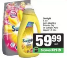 Sunlight - 5 in 1 Auto Washing Powder or Auto Liquid