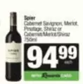 Spier - Cabernet Sauvignon, Merlot, Pinotage, Shiraz or Cabernet Merlot Shiraz 750ml