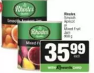 Rhodes - Smooth Apricot or Mixed Fruit Jam