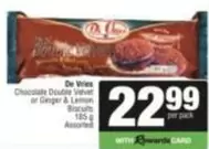 Chocolate Double Velvet or Ginger & Lemon Biscuits
